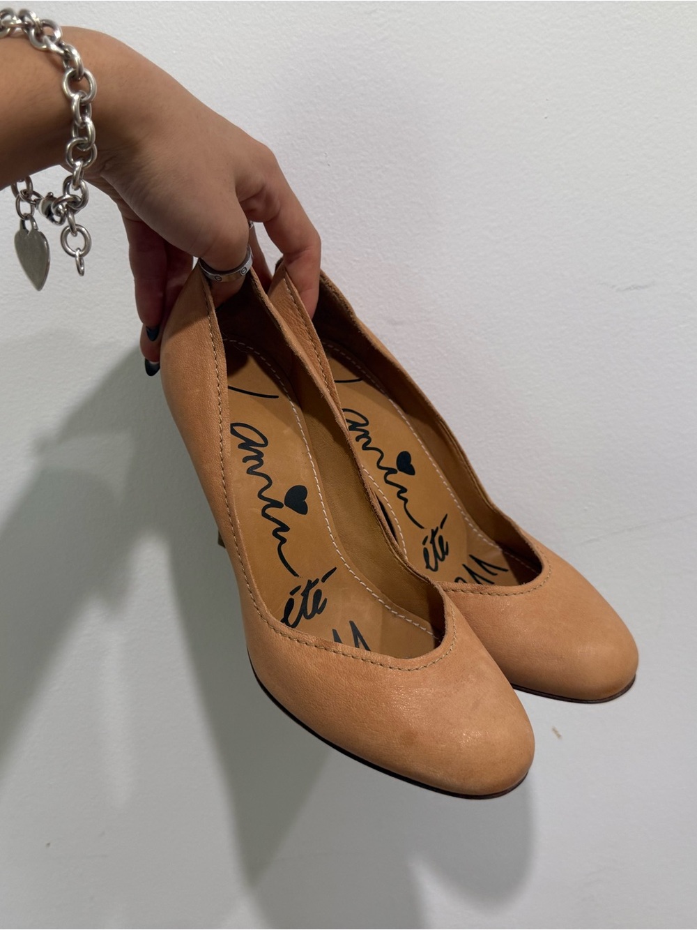 Lanvin Tan Suede Round-Toe Pumps